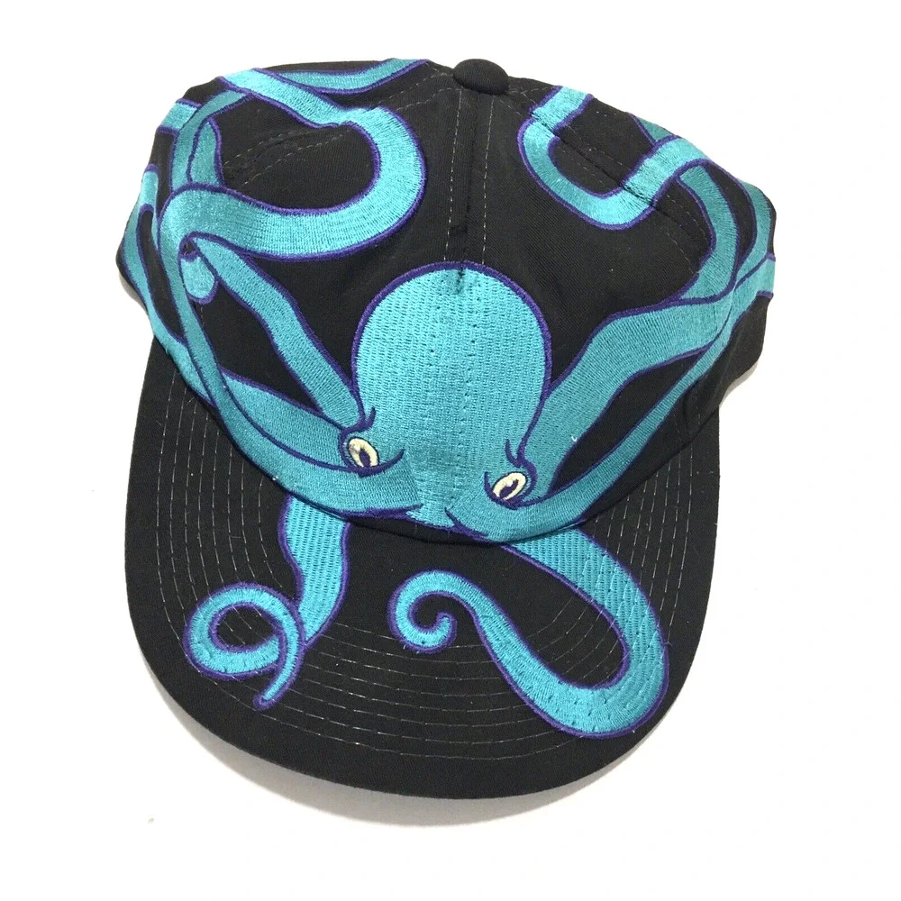 PACIFIC PARK SANTA MONICA PIER OCTOPUS All OVER EMBROIDERED AQUA COLOR NICE